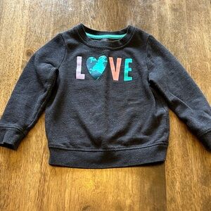Cat & Jack Black Sweatshirt with Colorful Love Design